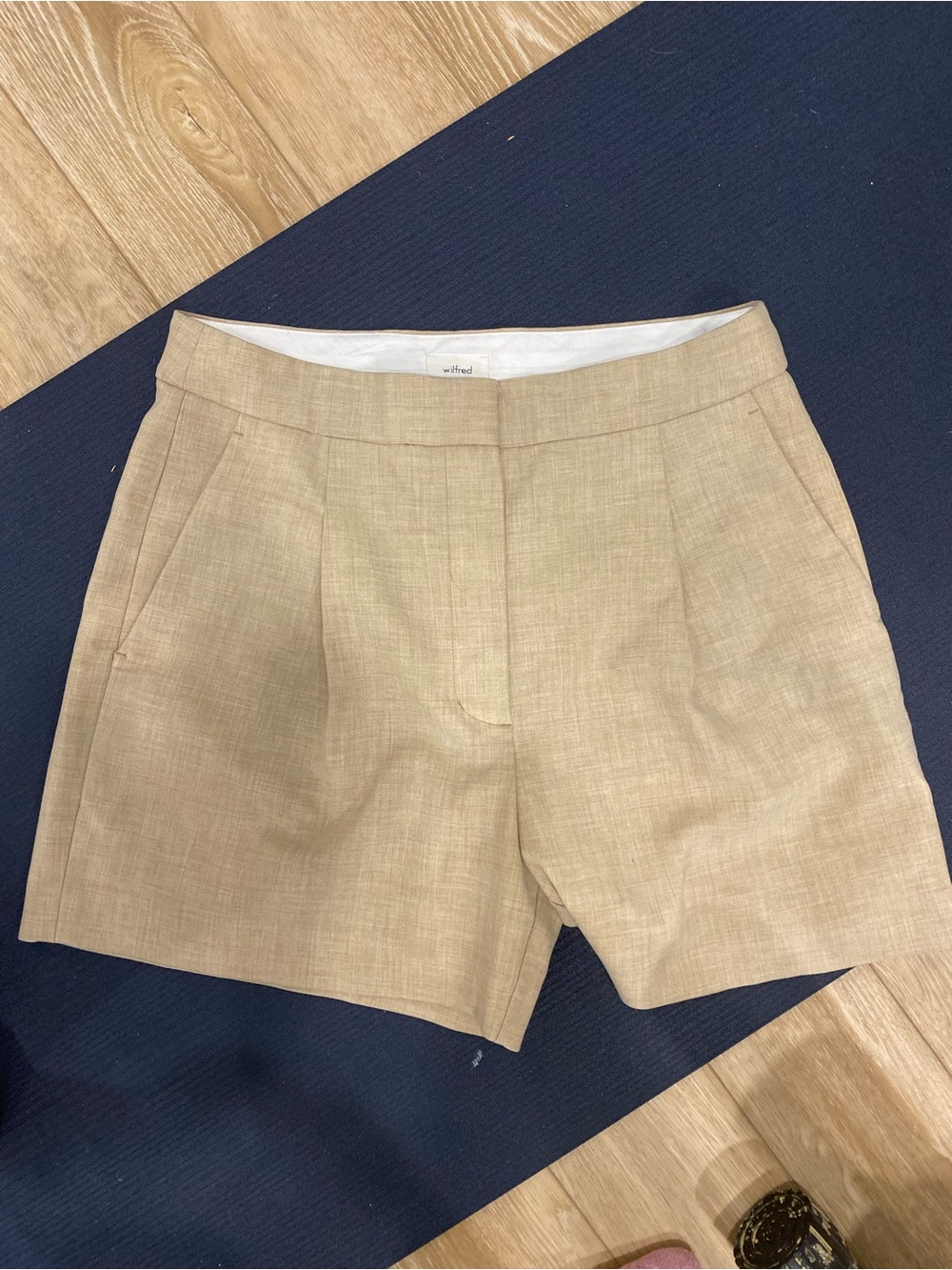 Wilfred Beige Tailored High-Rise Shorts
